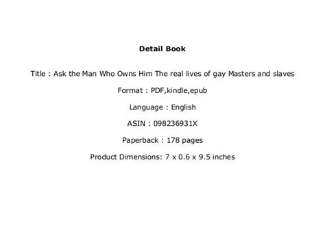 gay slave for master|Ask the Man Who Owns Him: The real lives of gay Masters and .